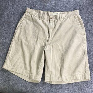 Eddie Bauer Shorts Mens 36 Beige Chino Golf Casual Flat‎ Front Hiking Beach